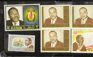 Greg Dohler/The Gazette: A sample of Donald Conway’s collection of international stamps featuring Martin Luther King Jr.
