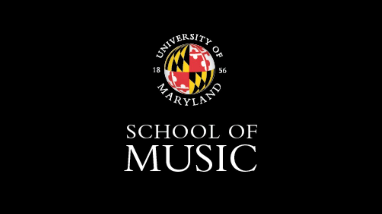 UMD School of Music logo in white text against a black background.