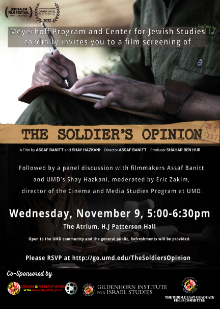 The Soldier's Opinion UMD film screening poster