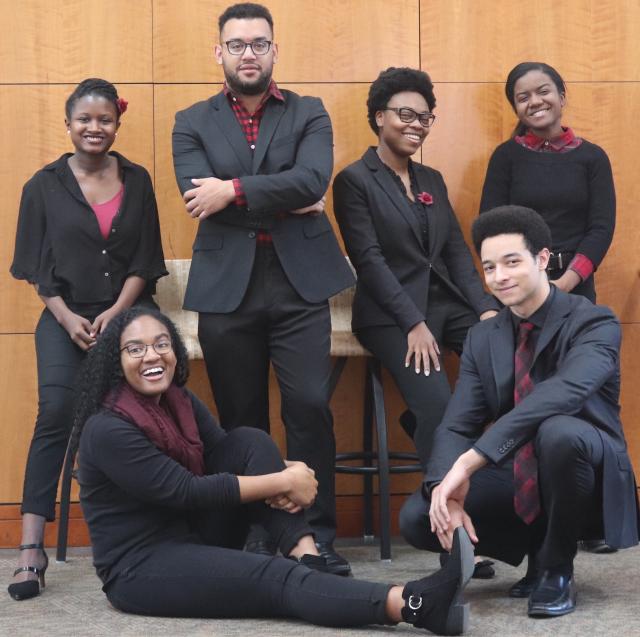 The six UMD School of Music students awarded fellowships to SphinxConnect from left: Camille Jones, Lauren Holmes, Phillip Ducreay, Daphine Henderson, Gabe Hightower and Christen Holmes. (Photo by J.J. Nelson)